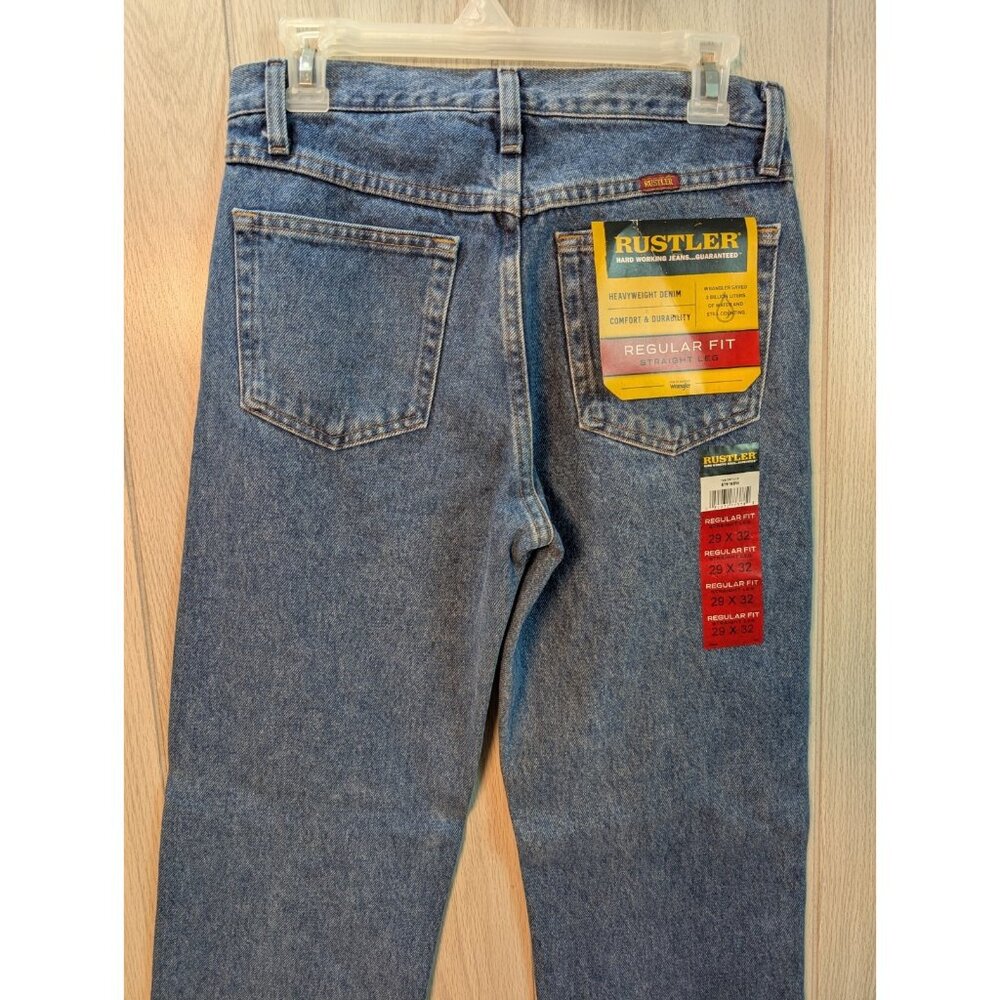 NEW Rustler Jeans Mens 29x32 Blue Regular Fit Straight Leg Heavyweight Denim - Picture 5 of 10